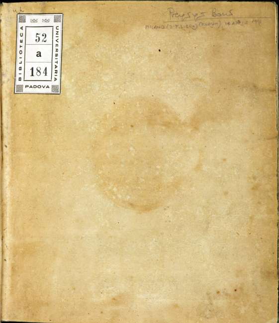 A.52.a.184, recto del foglio di guardia ant.